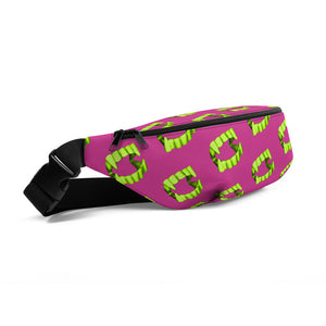 Pink Neon Green Vampire Fang Teeth Fanny Pack