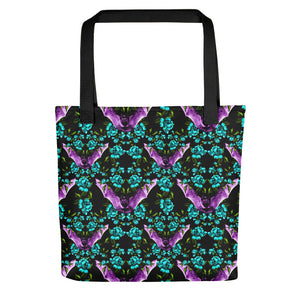 Purple Bat Teal Floral Tote bag