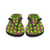 Coffin and Skull Flip-Flops All Over Print / Pink & Neon Green