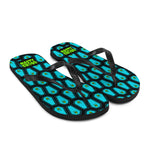 Coffin and Skull Flip-Flops All Over Print / Black & Teal