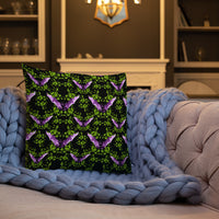 Purple Bat Neon Green Floral Premium Single Pillow