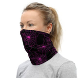 Hot Pink Spider Web Face Mask Neck Gaiter / All Over Print