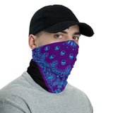 Purple Teal Goth Bandana Face Mask Neck Gaiter