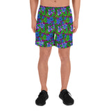 Pink Leopard Goth Hawaiian Print Men's Athletic Long Shorts / All Over Print