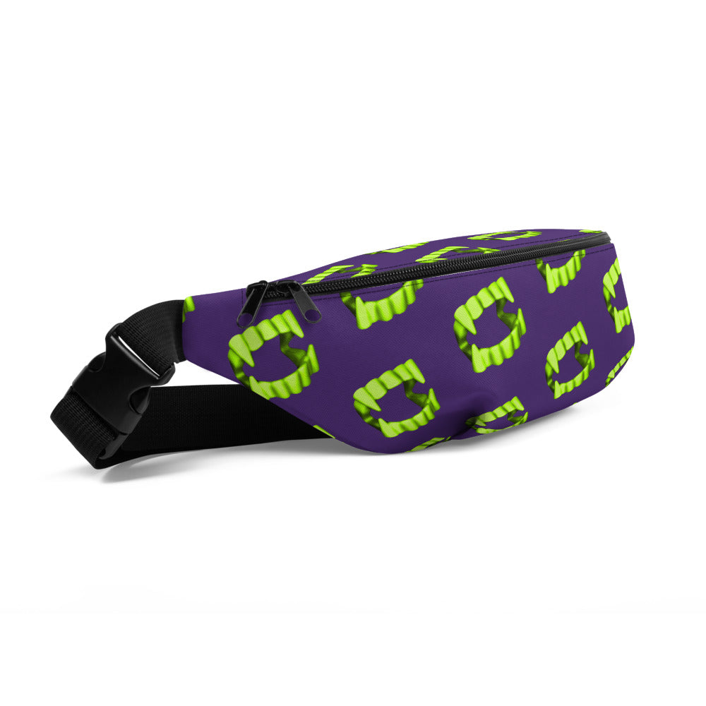 Purple Neon Green Vampire Fang Teeth Fanny Pack