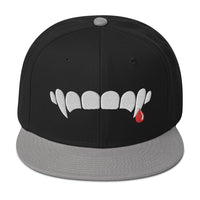 Vampire Teeth Blood Drop Snapback Hat
