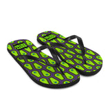 Coffin and Skull Flip-Flops All Over Print / Purple & Neon Green