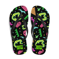 90s Style Vampire Goth Pattern Flip-Flops / All Over Print