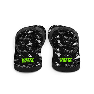 Gothic Pattern Flip-Flops All Over Print