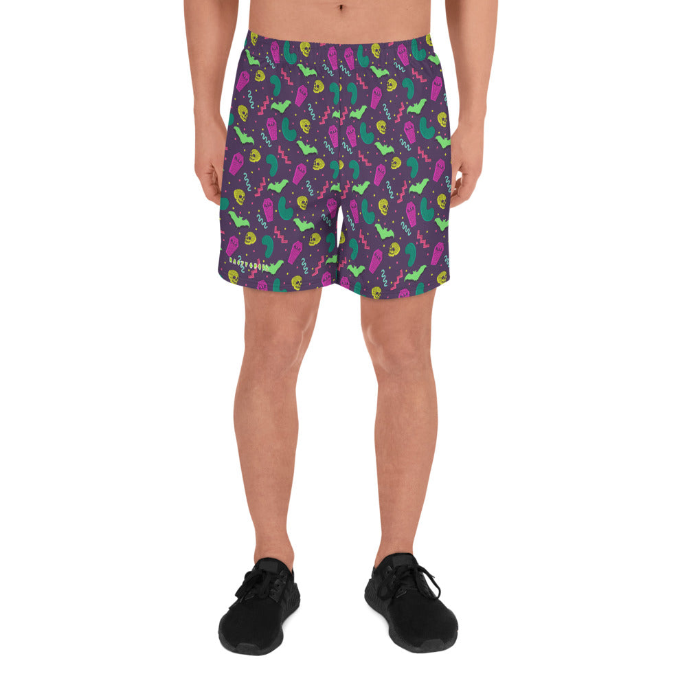 90s Style Goth Pattern Men's Athletic Long Shorts / All Over Print