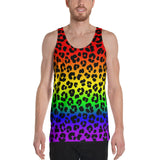 Rainbow Leopard Print Unisex Tank Top / All Over Print