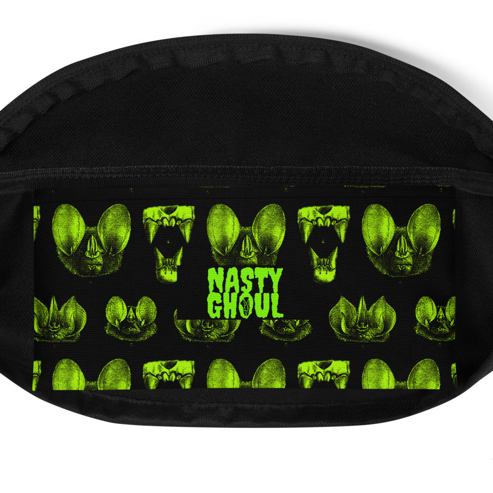 Neon Green Bat Diagram Fanny Pack