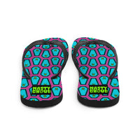 Coffin and Skull Flip-Flops All Over Print / Pink & Teal