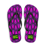 Coffin and Skull Flip-Flops All Over Prints / Purple & Hot Pink