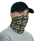 Purple Neon Green Vampire Fang Toy Face Mask Neck Gaiter