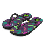 90s Goth Style Pattern Flip-Flops / All Over Print