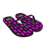 Skull and Coffin Flip-Flops All Over Print / Black & Hot Pink