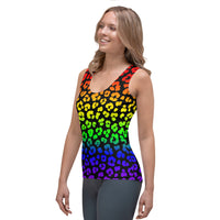 Leopard Print Rainbow Sublimation Cut & Sew Tank Top