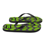 Coffin and Skull Flip-Flops All Over Print / Purple & Neon Green