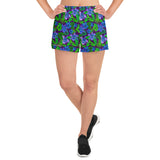 Purple Leopard Goth Hawaiian Print Women's Athletic Short Shorts / All Over Print