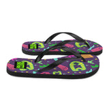 90s Style Vampire Goth Pattern Flip-Flops / All Over Print