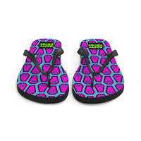 Coffin and Skull Flip-Flops All Over Print / Teal & Hot Pink