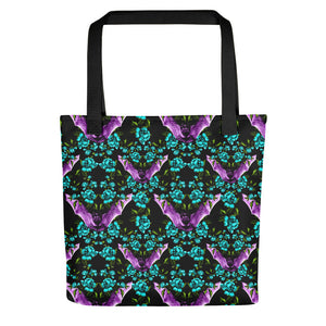 Purple Bat Teal Floral Tote bag