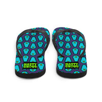 Coffin and Skull Flip-Flops All Over Print / Purple & Teal