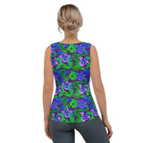 Purple Leopard Hawaiian Print Sublimation Cut & Sew Tank Top