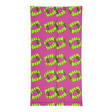Pink Neon Green Vampire Fang Toy Face Mask Neck Gaiter