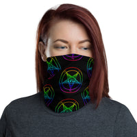 Rainbow Sigil of Baphomet Face Mask Neck Gaiter