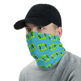 Teal Neon Green Vampire Fang Toy Face Mask Neck Gaiter