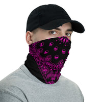 Black Pink Goth Bandana Face Mask Neck Gaiter