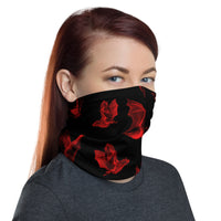Gone Batty Red Goth Face Mask Neck Gaiter / All Over Print