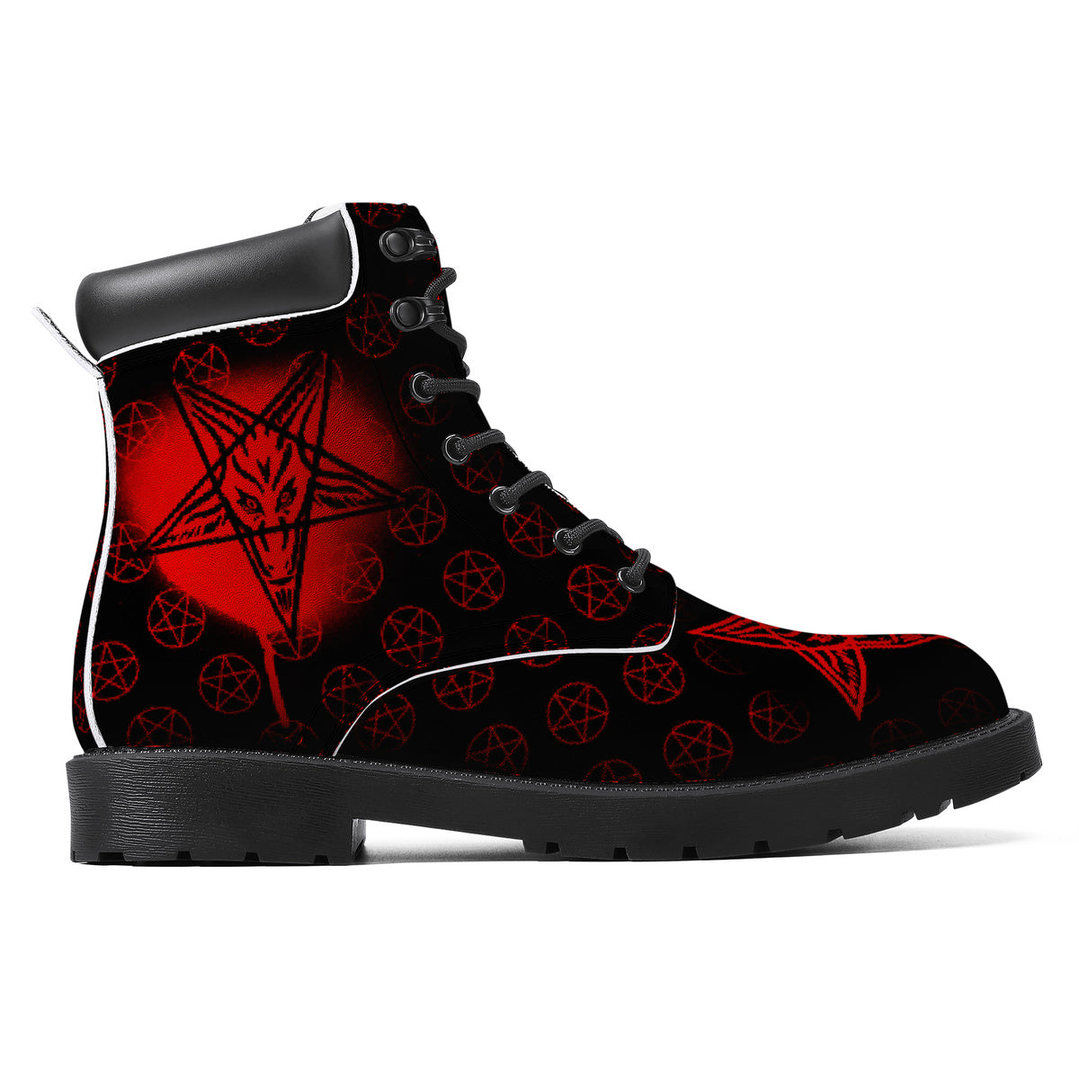 Baphomet Hail Satan Faux Leather Boots / Unisex