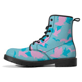 Pastel Goth Batty Faux Leather Boots / Teal Pink / Unisex