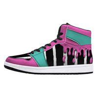 Beetlejuice Pink Slime High-Top Faux Leather Sneakers /Unisex / - Black