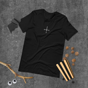 Inverted Cross 666 / Embroidered / Short-Sleeve Unisex T-Shirt