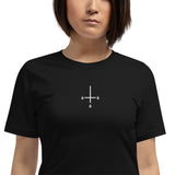 Inverted Cross 666 / Embroidered / Short-Sleeve Unisex T-Shirt