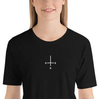 Inverted Cross 666 / Embroidered / Short-Sleeve Unisex T-Shirt