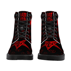 Baphomet Hail Satan Faux Leather Boots / Unisex