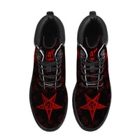 Baphomet Hail Satan Faux Leather Boots / Unisex
